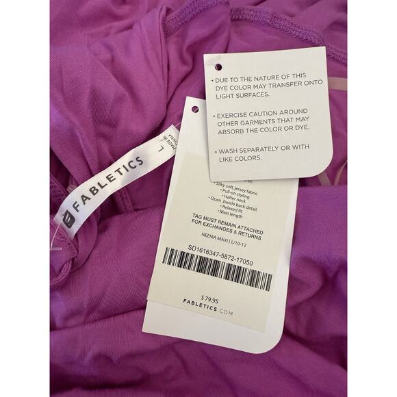 Fabletics Purple Neema Halter Neck Sleeveless Open Back Maxi Dress Size L 10-12 - Picture 9 of 9